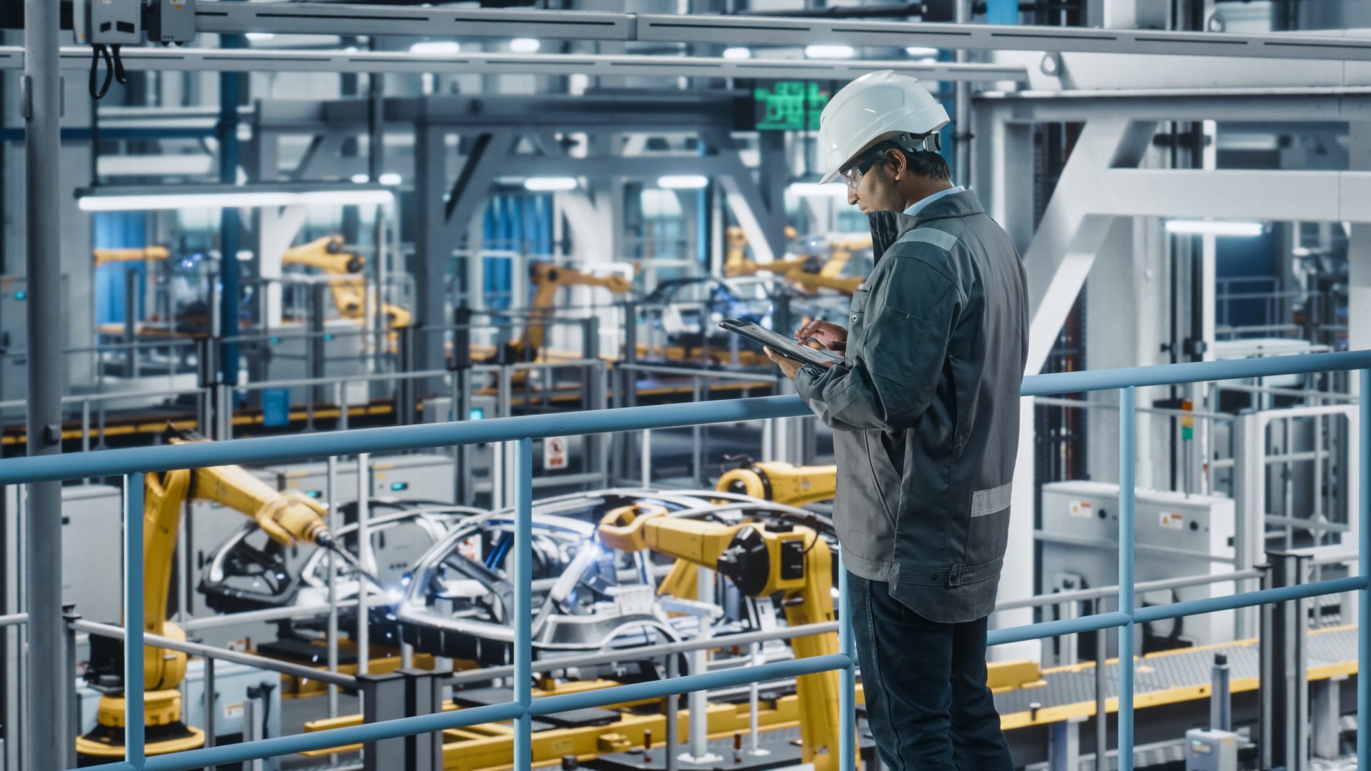 Worker with a tablet